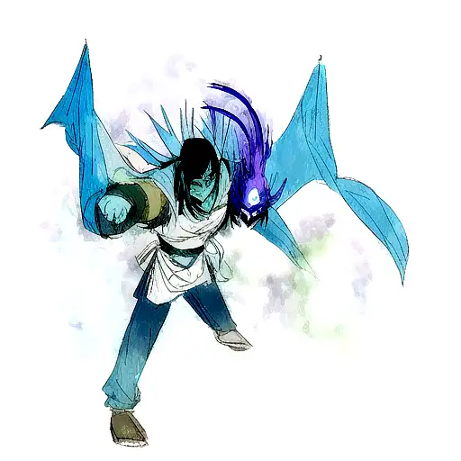 zukos blue spirit mask from avatar the last airbender with his spirit dragon behind it tattoo design idea