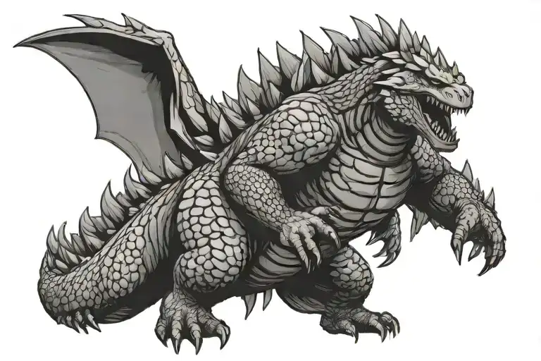 Godzilla tattoo design idea