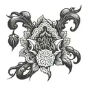 black vegetables tattoo design idea