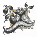 black vegetables tattoo design idea