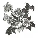 black vegetables tattoo design idea
