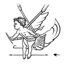 Cupid with broken arrow tattoo design idea