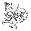 Cupid with broken arrow tattoo design idea