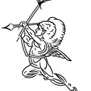 Cupid with broken arrow tattoo design idea