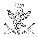 Cupid with broken arrow tattoo design idea