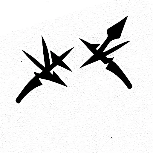 crossed tomahawks tattoo design idea