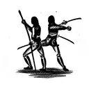 two men fencing with swords  tattoo design idea