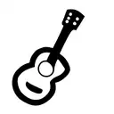 acoustic guitar outline tattoo design idea