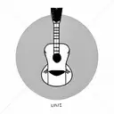 acoustic guitar outline tattoo design idea