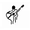 acoustic guitar outline tattoo design idea