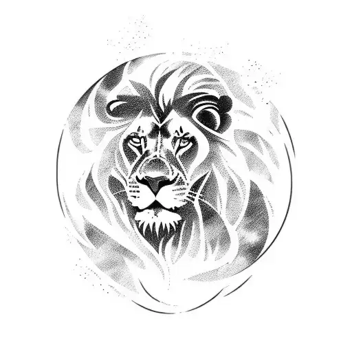 Martial arts silhouette blended with a lion tattoo design idea