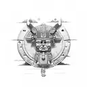 Aztec animal deities in a sketch style tattoo design idea