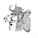 Aztec animal deities in a sketch style tattoo design idea