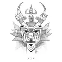 Aztec animal deities in a sketch style tattoo design idea