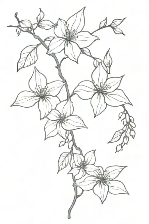 bougainvillea blooming vine tattoo design idea