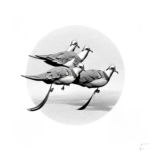 3 flying doves tattoo design idea