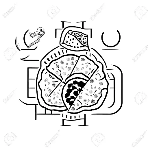 pizza and cobra logo tattoo design idea
