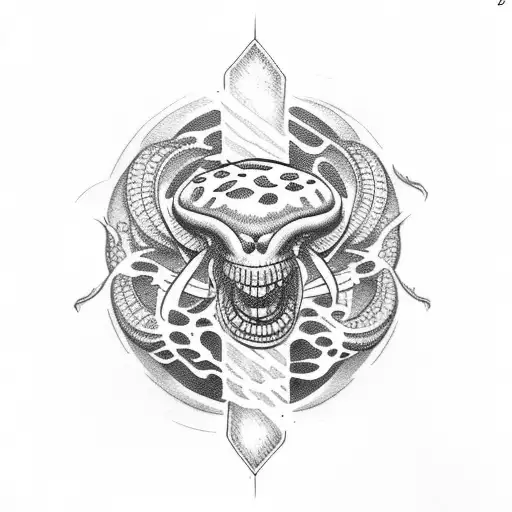 pizza and cobra tattoo design idea