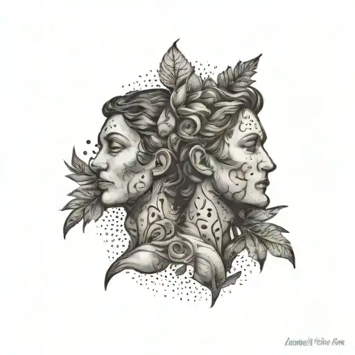 Adam and Eve tattoo design idea