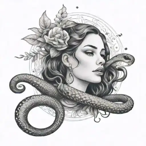 Eve and the snake tattoo design idea