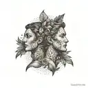 Adam and Eve tattoo design idea