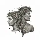 Adam and Eve tattoo design idea