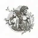 Adam and Eve tattoo design idea