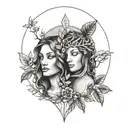 Adam and Eve tattoo design idea
