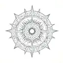 Medieval sun tattoo design idea