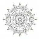 Medieval sun tattoo design idea