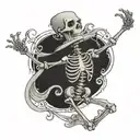 Dancing skeleton tattoo design idea