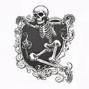 Dancing skeleton tattoo design idea