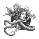 Eve and the snake tattoo design idea