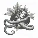 Eve and the snake tattoo design idea