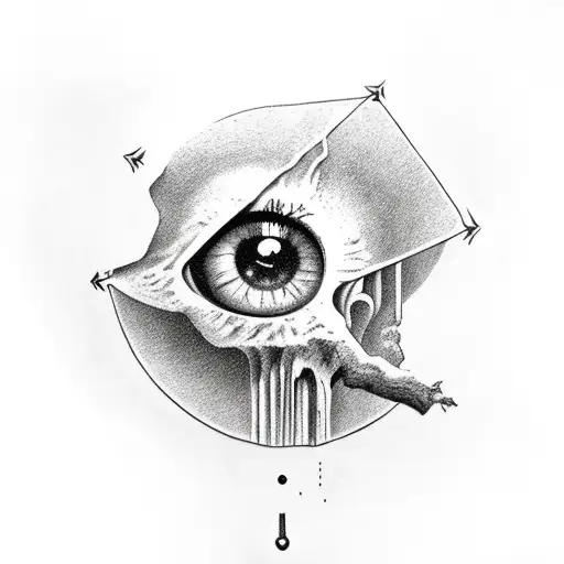 Eye, skull, tree, triangle  tattoo design idea