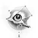 Eye, skull, tree, triangle  tattoo design idea