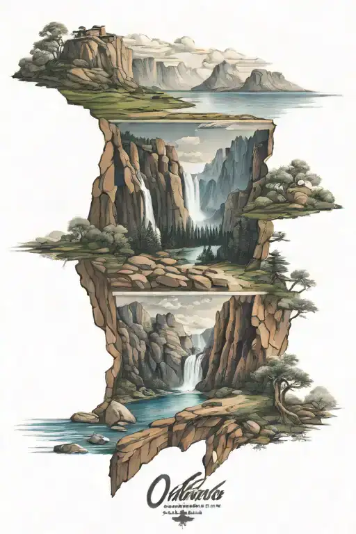 Scenery from the following places: Oklahoma, Germany, Colorado, Hawaii tattoo design idea