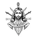 jesus with sword tattoo design idea