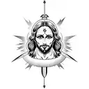 jesus with sword tattoo design idea