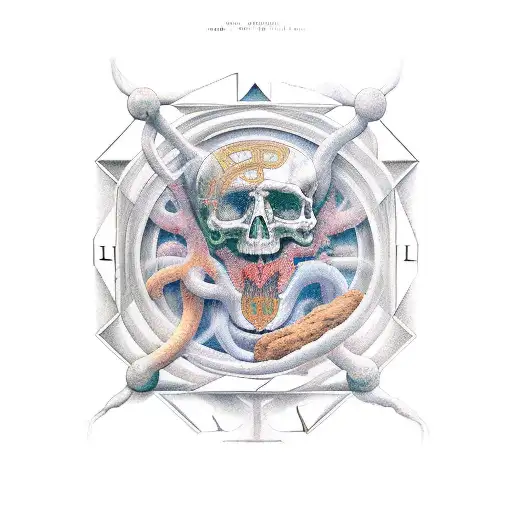 text "Aliquid melius est quam nihil" in Michelangelo renaissance style tattoo design idea