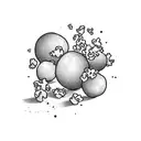 Cards, popcorn,red towel tattoo design idea