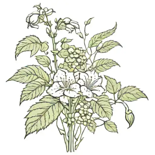 poison ivy and poison oak vines with carnation and lily  tattoo design idea