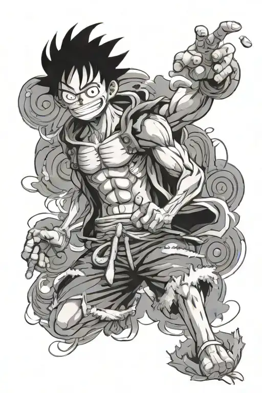 Luffy gear 5 tattoo design idea