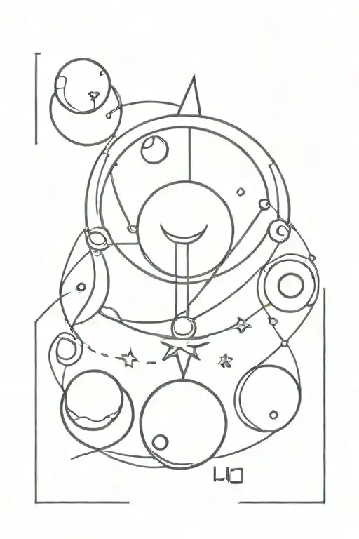 sailor's moon staff with planets signs around it  tattoo design idea