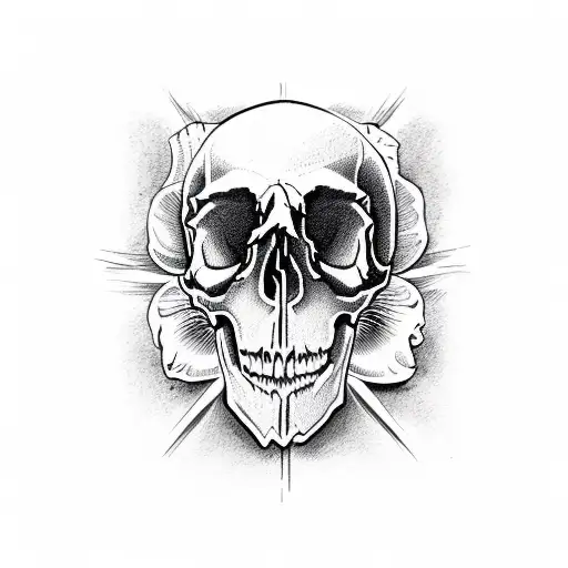 skull and iris tattoo design idea