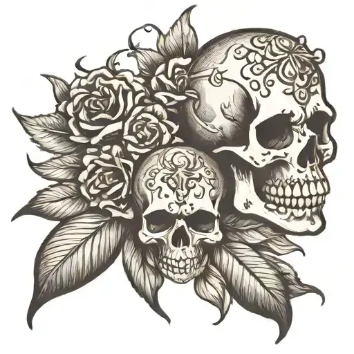 gothic skull tattoo design idea