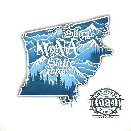 406 in the shape of Montana state tattoo design idea