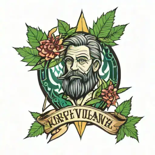 kurt ve marijuana tattoo design idea