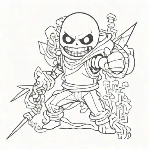 sans undertale fight tattoo design idea