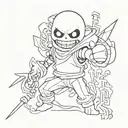 sans undertale fight tattoo design idea
